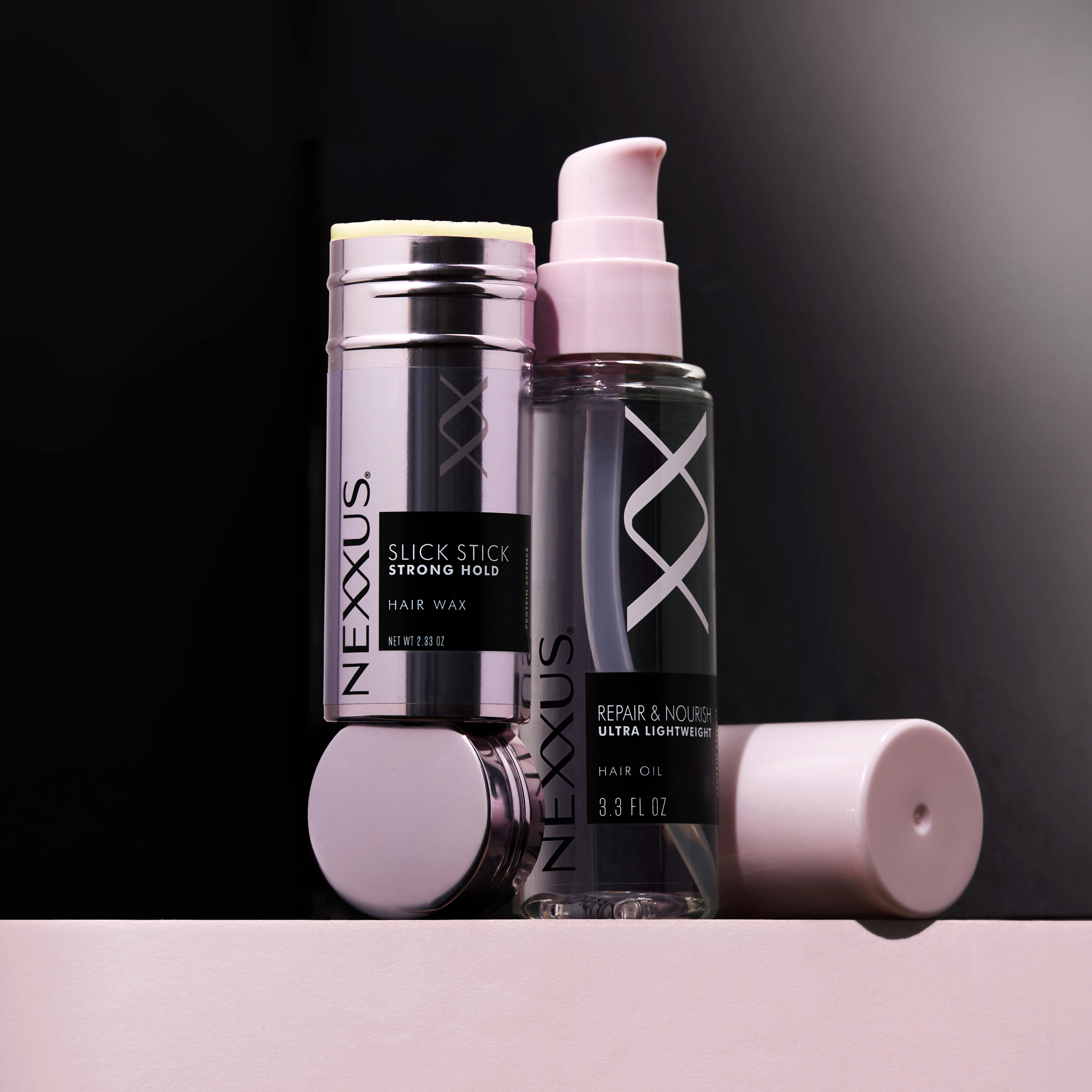 Nexxus Slick Stick and Repair & Nourish hair oil