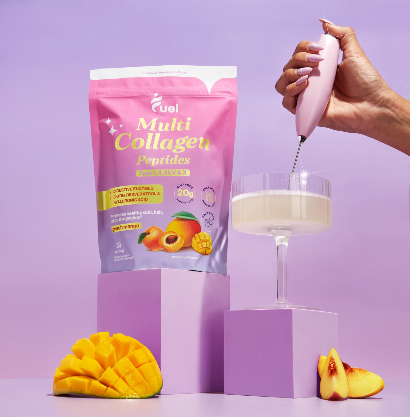 Fuel Multi Collagen with frother and glass