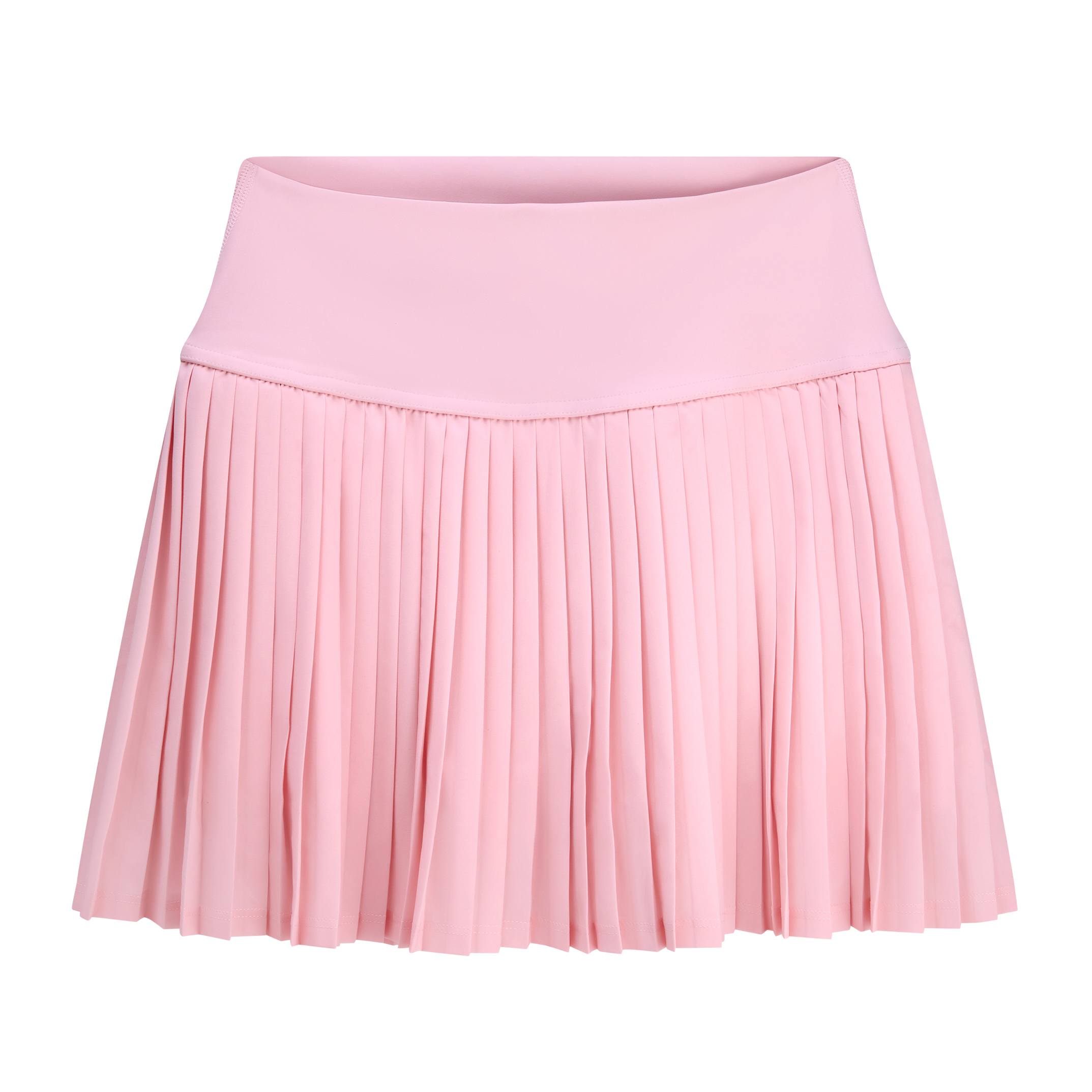 Pink pleated skirt flat lay